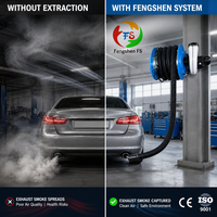 Enrouleur de Tuyau d'Extraction Manuel avec Contrôle de Soufflage Haut/Bas pour l'Extraction des Fumées dans les Ateliers de Réparation Automobile, les Carrosseries et les Zones de Service