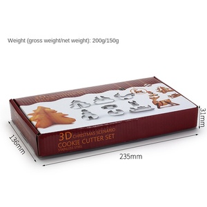 Ensemble de 11 <span class=keywords><strong>emporte</strong></span>-pièces 3D pour arbre de Noël durables avec spatule en silicone pour la décoration créative de biscuits de Noël - Product Image 6