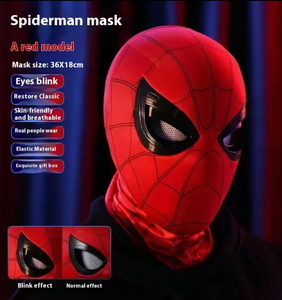 <span class=keywords><strong>Maschera</strong></span> <span class=keywords><strong>da</strong></span> Supereroe Ragno per Halloween in Plastica Leggera a Viso Intero con Occhi Mobili e Funzioni LED per Feste e Cosplay - Product Image 3