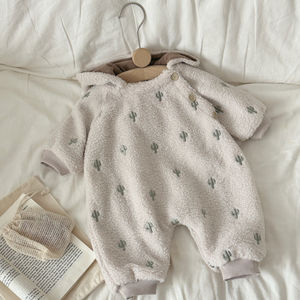 Mono de Felpa de Cactus para Bebé al por Mayor, Traje de Animal Bordado para Recién Nacido, Pelele Suave Unisex - Product Image 4