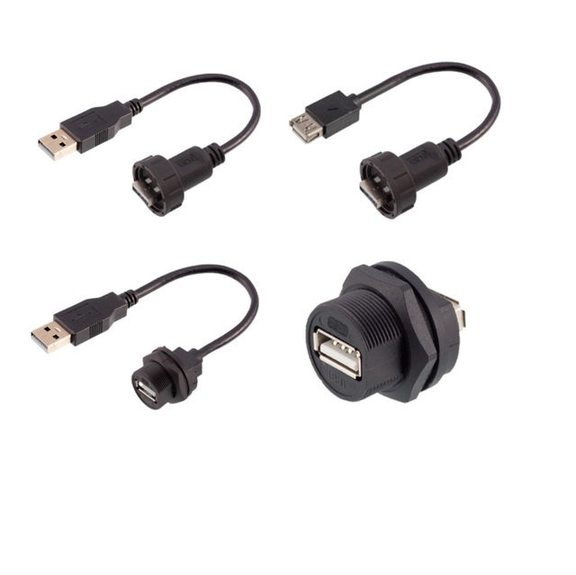 Circular Screw Panel Mount Waterproof Usb2.0 Connector Chassis Mount c Type Module Waterproof Cable Extender Adapter Coupler
