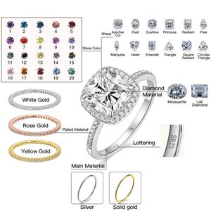 Vente en gros Bagues en or massif avec Moissanite VVS Fiançailles pour femmes 10K 14K 18K - Product Image 4