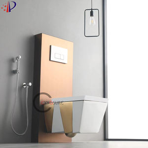 Inodoro de pared de cerámica con descarga automática, sin marco, para montaje, sanitario - Product Image 2