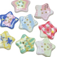 Boutons en résine personnalisés en gros - Boutons en forme d'étoile de couleurs mélangées pour accessoires vestimentaires