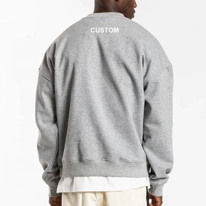Factory Oem Custom Logo High Quality Soft Loose Men'S Premium Crew Neck Blank <b>Plain</b> <b>Sweatshirts</b> - Product Image 4