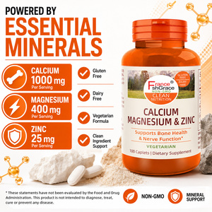 Calcium et magnésium pour le soutien immunitaire, favorise la santé des os et la fonction nerveuse et musculaire, apaise et détend l'humeur, 100 capsules - Product Image 4