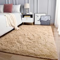 Tapis en polyester shaggy et moelleux 0190, fabriqué à la machine, 200x300cm, pour salon et chambre à coucher