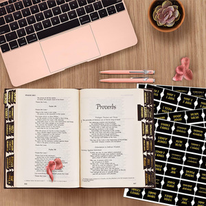 Lámina de oro personalizada <span class=keywords><strong>Holic</strong></span> Bible Tabs Laminado Índice Pegatinas Español Biblia Libro Tabs Foil Biblia con pestañas - Product Image 2