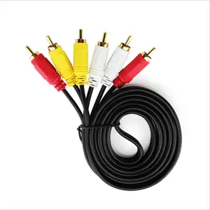 Hot Selling 3 Male RCA to 3 Male RCA Audio Extension Cable Audio Cable Stereo video cable