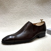 Chaussures habillées F510-MC603 de luxe en cuir véritable pour hommes, mocassins à enfiler en cuir de vachette gaufré, style Oxford, pour affaires et occasions formelles