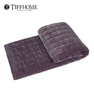 Tiff Home Explosive New Product 240*70cm Purple Velvet Luxury 100% Bamboo Fiber Throw Blanket For Home Decor