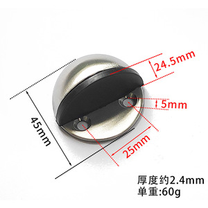 ตัวกันกระแทกประตูสแตนเลสแบบติดพื้น ปลายยาง ติดตั้งง่าย ดีไซน์เรียบง่าย - Product Image 2