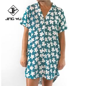 Robe T-shirt en Rayonne pour Femme – Personnalisez Votre Design Imprimé – Boutons de Haute Qualité – Longueur Genou – Grande Vente - Product Image 4