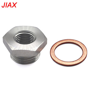 อะแดปเตอร์กรองน้ำมันเชื้อเพลิง JIAX JXSS017B-SS304 M18x1.5 ตัวผู้ M12x1.25 ตัวเมีย ใหม่ ทำจากสแตนเลส พร้อมปะเก็นทองแดง ปรับแต่งได้ ขับเคลื่อนด้วยหัวหกเหลี่ยม - Product Image 3