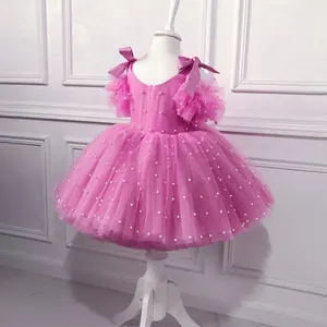 New Christmas Baby Girls Pageant Dress Wholesale Kids Elegant Princess Wedding Party Dresses D0831