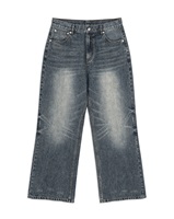 Jean classique d'automne pour homme, coupe droite, ample, à jambe large, en denim brodé vintage, style Boyfriend, décontracté, style urbain