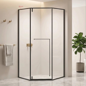 <span class=keywords><strong>Mampara</strong></span> de <span class=keywords><strong>Ducha</strong></span> Rectangular Moderna para Hotel, Marco Pequeño de Vidrio, Impermeable, Panel <span class=keywords><strong>Fijo</strong></span>, Portátil - Product Image 1
