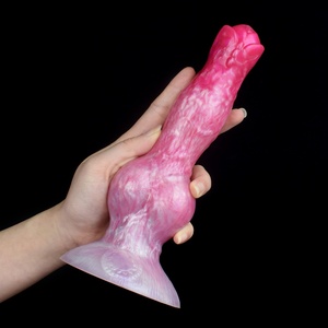 ปลั๊กก้นรูปทรงสุนัขขนาดใหญ่ ยืดหยุ่นสูง พร้อมจุกสุญญากาศซิลิโคนขนาดเล็กสำหรับผู้หญิง ของเล่นทางเพศสำหรับผู้ใหญ่ - Product Image 5