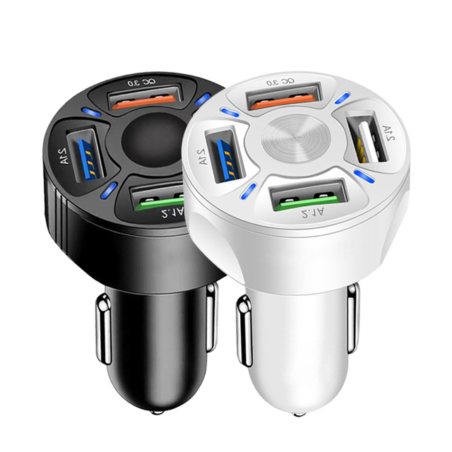 QC3.0 Cargadores Para Celulares Carga Rapida PD Sarj Oplader Cellular 4 Port USB C Adapter Fast Charger Mobile Car Phone Charger