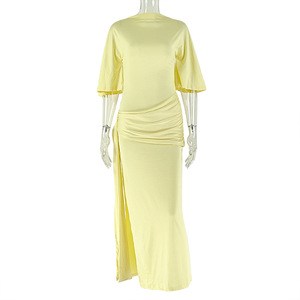 Abito Invernale <span class=keywords><strong>da</strong></span> Donna Lungo, Scollato sulla Schiena, Sexy, Plissettato, Ampio sui Fianchi, Vintage, Antistatico, alla Moda con Colletto alla Coreana, Taglia <span class=keywords><strong>XL</strong></span> - Product Image 5