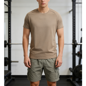 Men's Team Wear Sporty 100% Polyester Quick Dry Blank Running Pickleball Tennis <strong>T</strong>-<strong>Shirt</strong> O-Neck Collar for Gym Marathon - Product Image 1