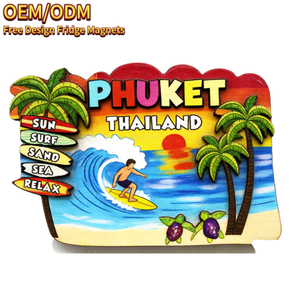 แม่เหล็กติดตู้เย็นลายวิวภูเก็ตสีสันสดใส ของที่ระลึกและของฝากจากวันหยุดในไทย - Product Image 5