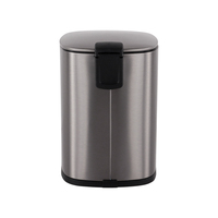 Poubelle carrée à pédale avec finition satinée mate haut de gamme pour la maison, la salle de bain, l'angle, avec fermeture douce