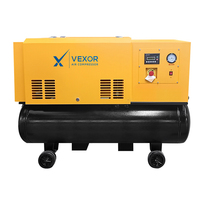 Compresseur d'air à vis 2 en 1 avec sécheur et filtre intégrés, 7,5 kW 10 CV, compresseur d'air industriel électrique