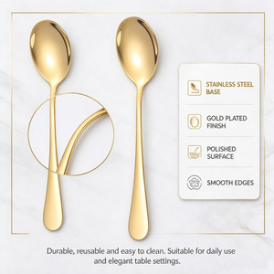 Cucharas de acero inoxidable 304: ovaladas, de mango largo, para mezclar, café, uso doméstico, helado - Product Image 3