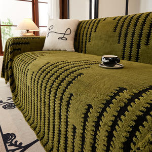 Funda de Sofá de Felpa SKJiejiegao, Tipo Modular, Rayas de Color Sólido, Lavable, de Algodón y Felpa, Funda para Muebles - Product Image 3