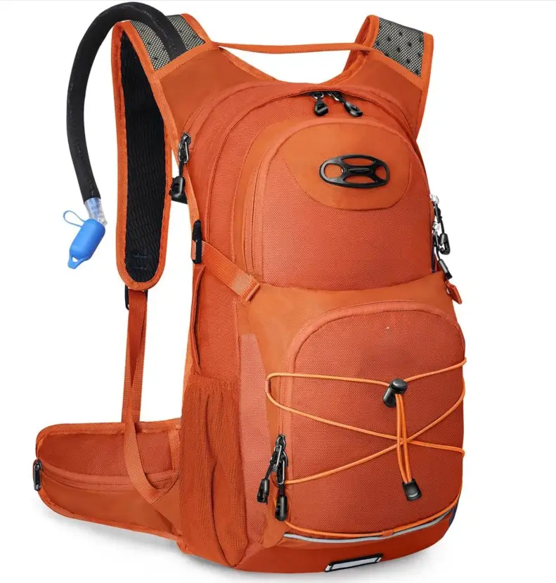 Ransel hidrasi ransel air dengan penutup hujan dan kantung air 2L/3L Hiking Day Pack Wanita Pria