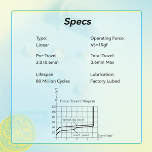 Gateron Lemon seabreeze chuyển tuyến tính pre-lubed 45gf 5-Pin SMD RGB chơi game DIY tùy chỉnh bàn phím cơ khí chuyển đổi - Product Image 2