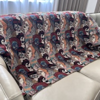 Vente en gros conception personnalisée motif anime Jacquard tissu teint en fil Textiles de maison jeter couverture oreiller sac