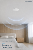 Détecteur de présence encastré au plafond, radar FMCW, matériau ABS/PC, portée de détection 0-3m, 12V 1W, surveillance de la luminosité pour maisons de retraite