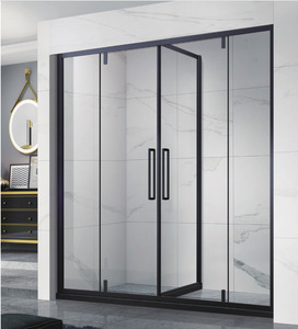 Mampara <span class=keywords><strong>de</strong></span> <span class=keywords><strong>Baño</strong></span> Negra sin Marco <span class=keywords><strong>de</strong></span> <span class=keywords><strong>Diseño</strong></span> Personalizado <span class=keywords><strong>de</strong></span> 10 mm, Puertas Corredizas Dobles <span class=keywords><strong>de</strong></span> Vidrio <span class=keywords><strong>para</strong></span> Ducha - Product Image 1
