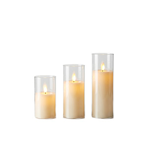 Ensemble de 5 bougies <span class=keywords><strong>LED</strong></span> en verre blanc de Matti pour la décoration de la maison - Product Image 1