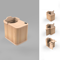 Sauna infrarouge demi-corps Pruche 1 personne Mini demi-sauna infrarouge Bain de vapeur sec Sauna