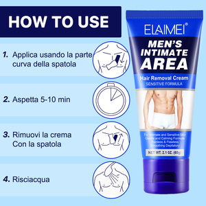 ELAIMEI Crème épilatoire pour hommes, aisselles, visage, corps, zone intime, marque privée, crème épilatoire permanente indolore - Product Image 6