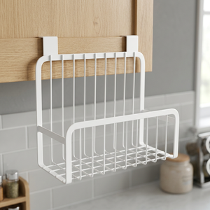 White Powder Coated Iron Adjustable Non-Folding Kitchen <b>Spice</b> Oval Pot Hanging <b>Rack</b> - Product Image 2