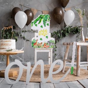 Nicro pliable numéro 1 Pinata Animal sauvage, confettis pour les yeux des tout-petits enfants bébé 1er <span class=keywords><strong>anniversaire</strong></span> fête faveur papier Pinata - Product Image 5