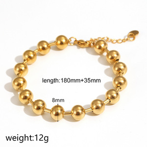 Heart Shaped Necklace <b>Set</b> Gold Tone Stainless Steel <b>Beaded</b> Chain Pendant Jewelry For Women Gift Fashion Accessory - Product Image 3