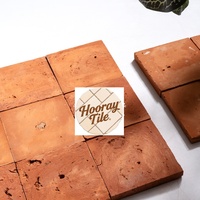 Azulejos decorativos de ladrillo para jardín, azulejos rojos oxidados de 150x150mm, azulejos de ladrillo de cerámica fina, azulejo de suelo de ladrillo de arcilla roja