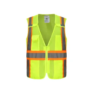 CLASSE 2 Cinco Pontos Breakaway Coletes de Segurança com Bolsos Guante De Seguridad Custom Alta Visibilidade Reflective Construction Vest