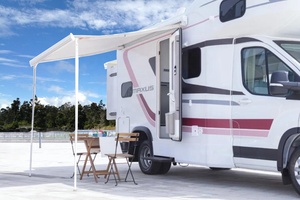 Auvent de Cassette Automatique <span class=keywords><strong>pour</strong></span> Camping-car, Caravane, Fourgon Aménagé avec Bande Lumineuse LED Extérieure - Product Image 5