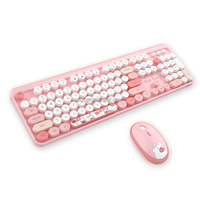 Factory Custom Logo Teclados Retro Computer Wireless Keyboard And Mouse Set