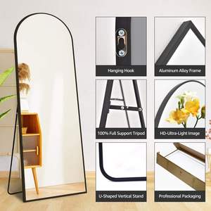 Full-Length Dressing Mirror with Arch Shaped Alloy <strong>Frame</strong> Simple Design Economically Priced <strong>Large</strong> Floor Mirror - Product Image 6