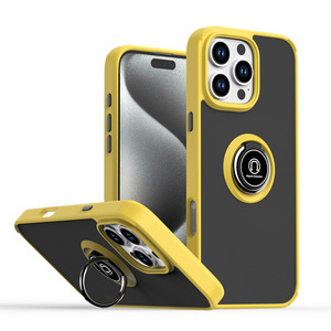 Coque Mate Style Ins pour iPhone 17 16 15 Pro Max 14 Plus 13 Pro 12 11 avec Anneau Rotatif à 360 Degrés et Support Antichoc - Product Image 1