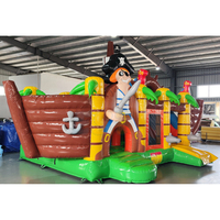 Château gonflable de qualité commerciale personnalisable pour les fêtes d'enfants en plein air avec location de souffleur, château gonflable en forme de bateau pirate