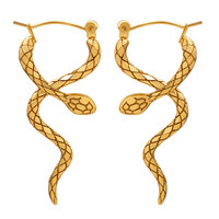 Pendientes de Aro de Serpiente de Lujo de Acero Inoxidable 316L Coreano al por Mayor, Chapados en Oro PVD de 14k y 18k, Modernos y de Moda para Mujer