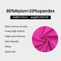Kain Rajut Foil Metalik Holografik Berkilau Khusus, Bahan Nilon Spandex Elastis 4 Arah untuk Bikini, Pakaian Renang, dan Pakaian Olahraga